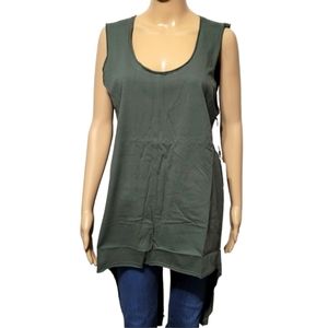 New Widow Women's S Downtown Tail Tank Olive Green